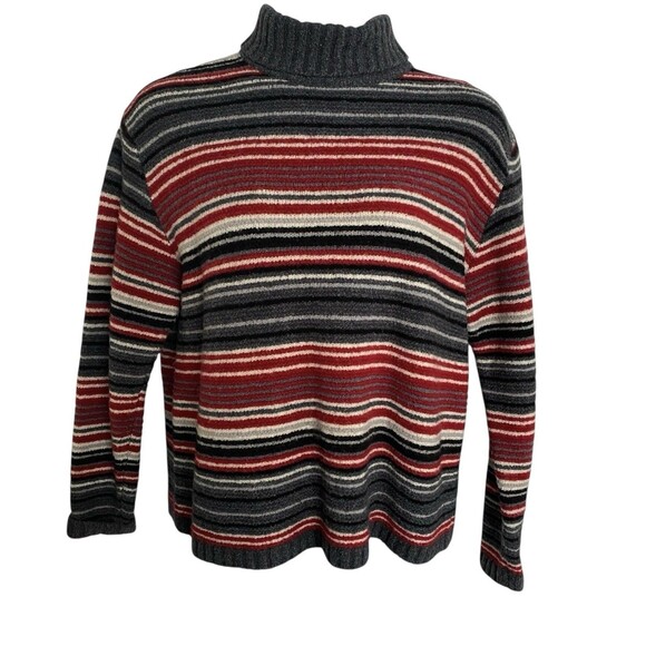 1990s Vintage Field Gear Striped Turtleneck Sweater - Picture 2 of 7